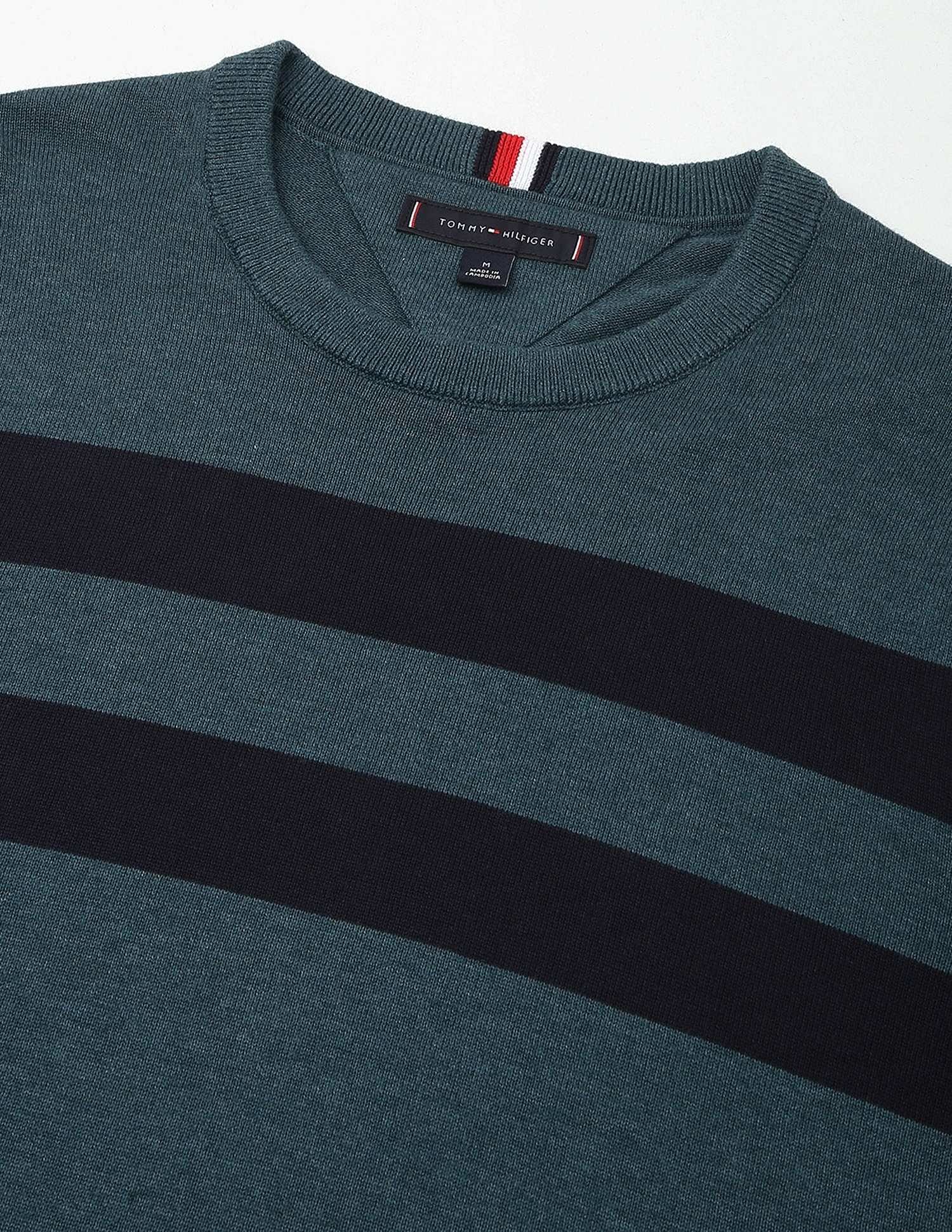 Tommy Hilfiger Striped Regular-Fit Cotton Sweater