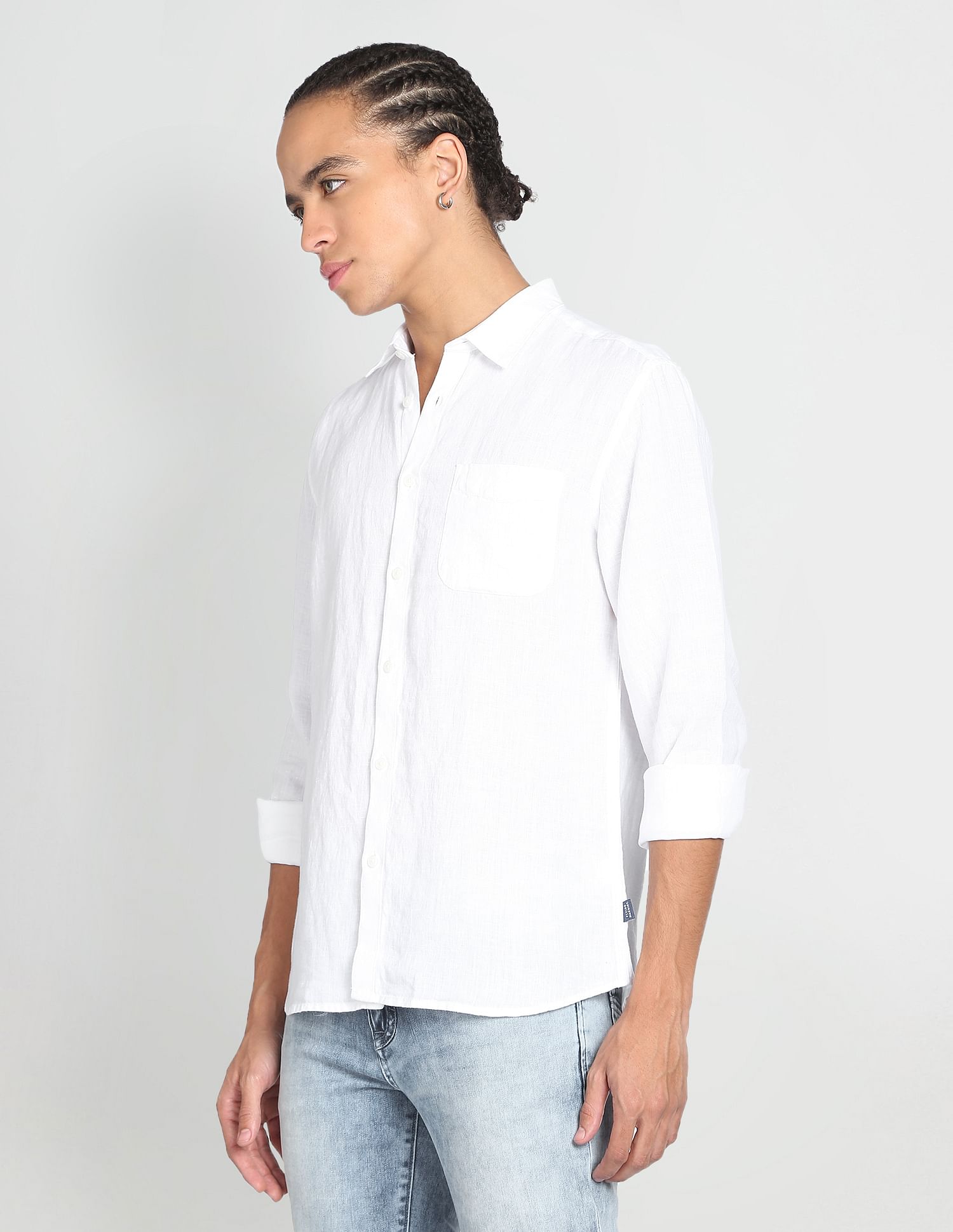 Flying Machine Linen Slim Fit Shirt