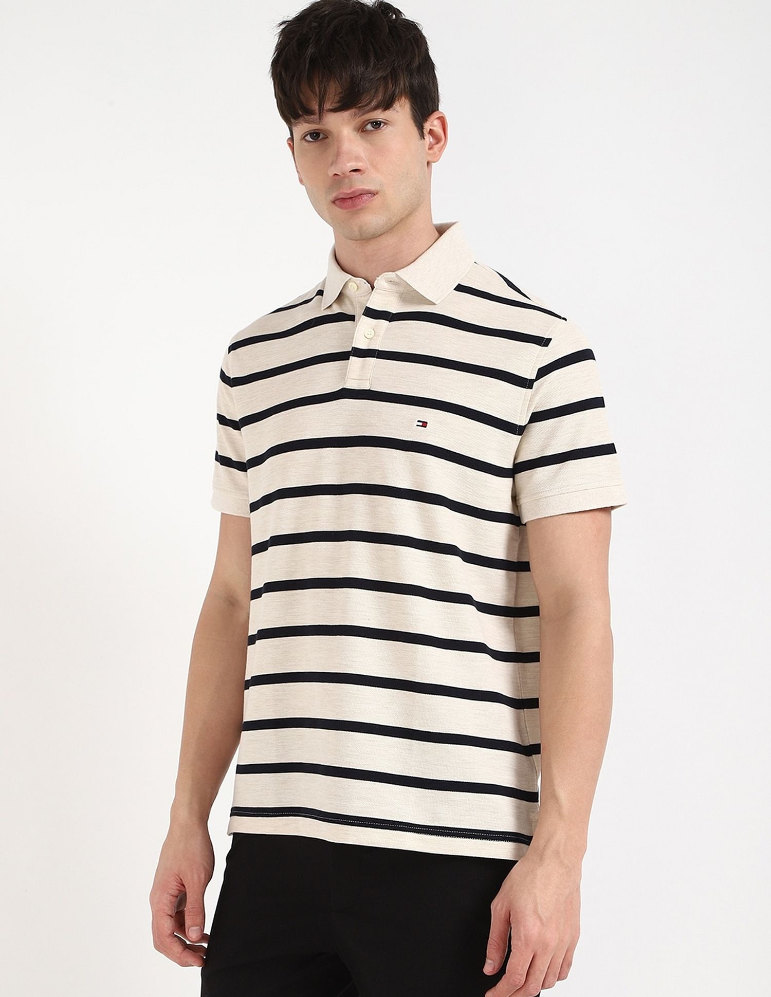 Tommy Hilfiger Striped Regular-Fit Cotton Polo Shirt