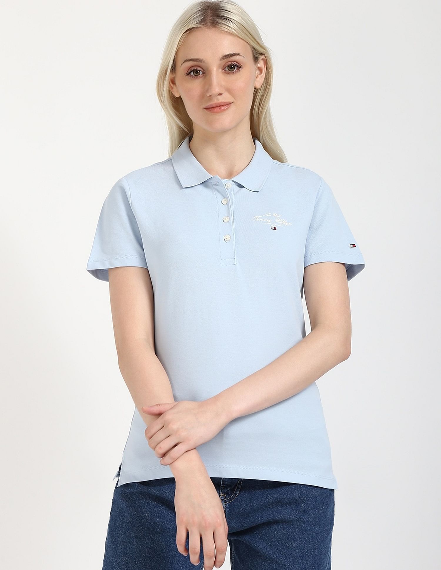 Tommy Hilfiger Solid Slim-Fit Cotton Polo T-Shirt