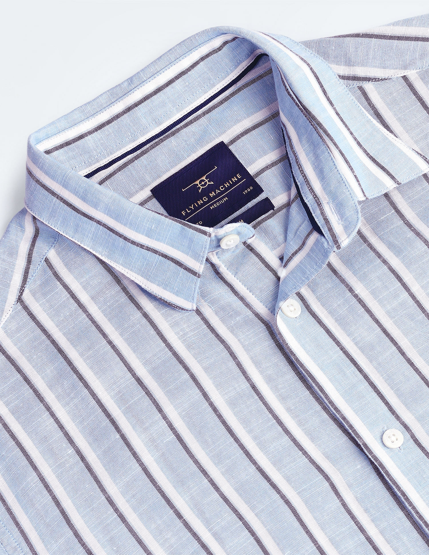 Flying Machine Tencel Hemp Cotton Stripe Shirt