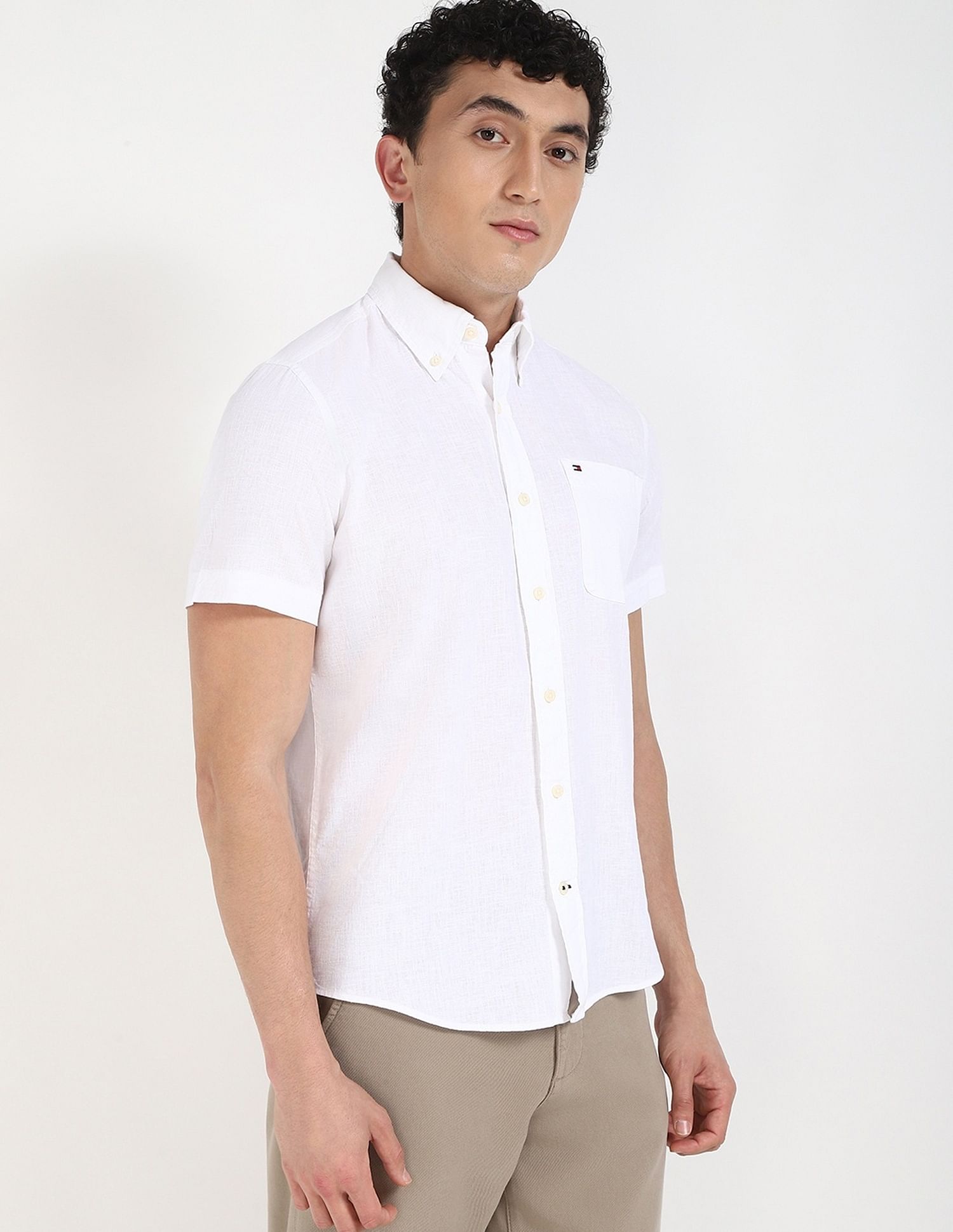 Tommy Hilfiger Solid Regular-Fit Cotton Shirt