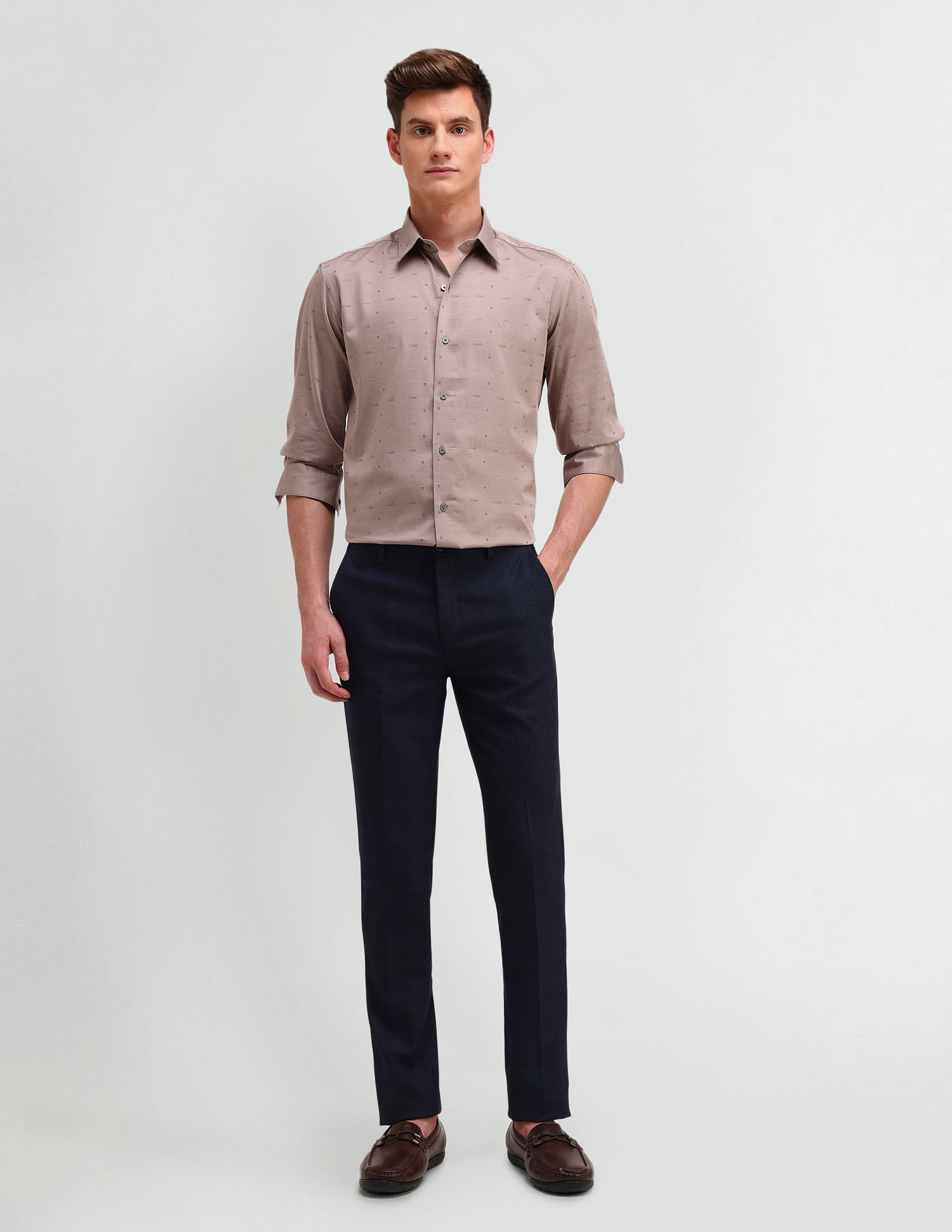 Arrow Newyork Slim Fit Textured Pattern Shirt