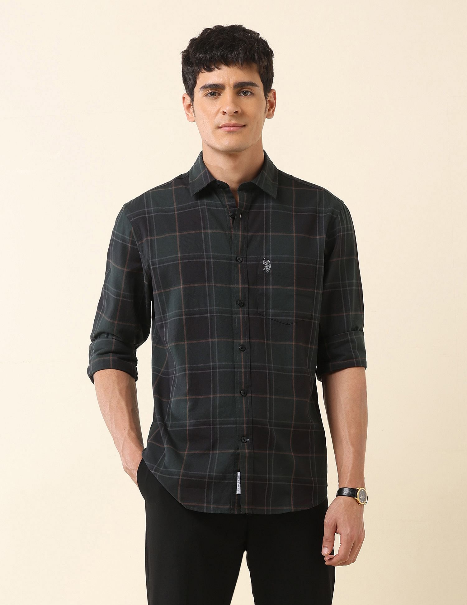 U.S. Polo Assn. Tailored Fit Tartan Checked Shirt