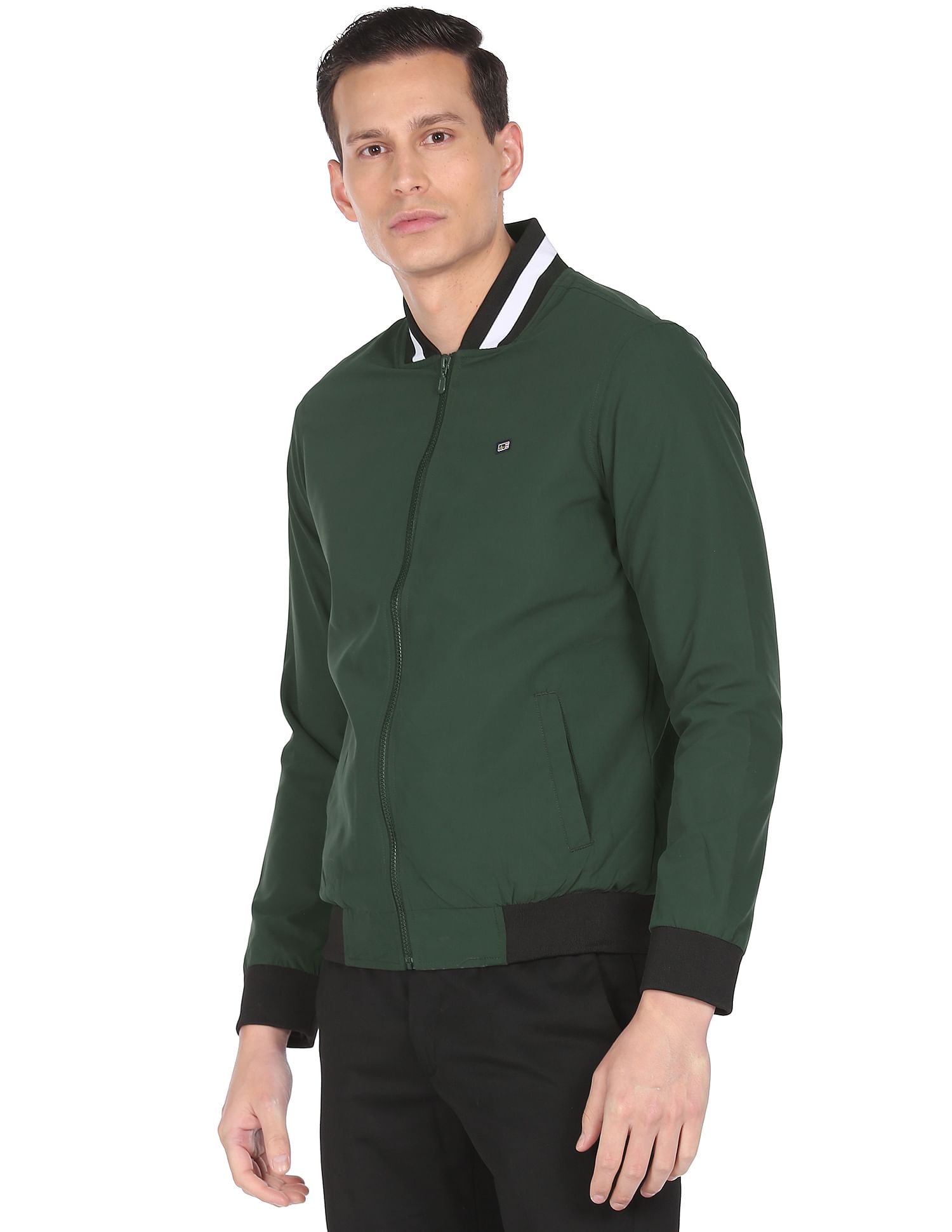 Bomber jacket clearance stand up collar