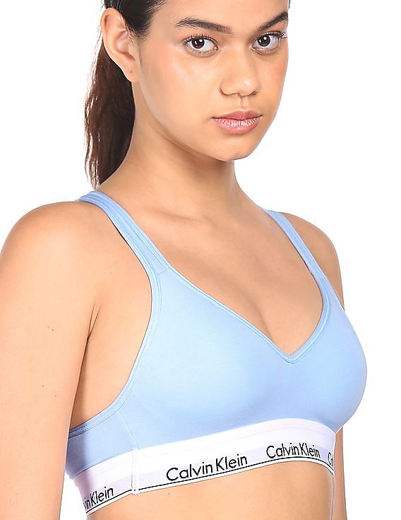 Buy Calvin Klein Women`s Lightly Lined V-Neck Racerback Bralette 2 Pack,  Blue(qp1669-020)/G, Small at