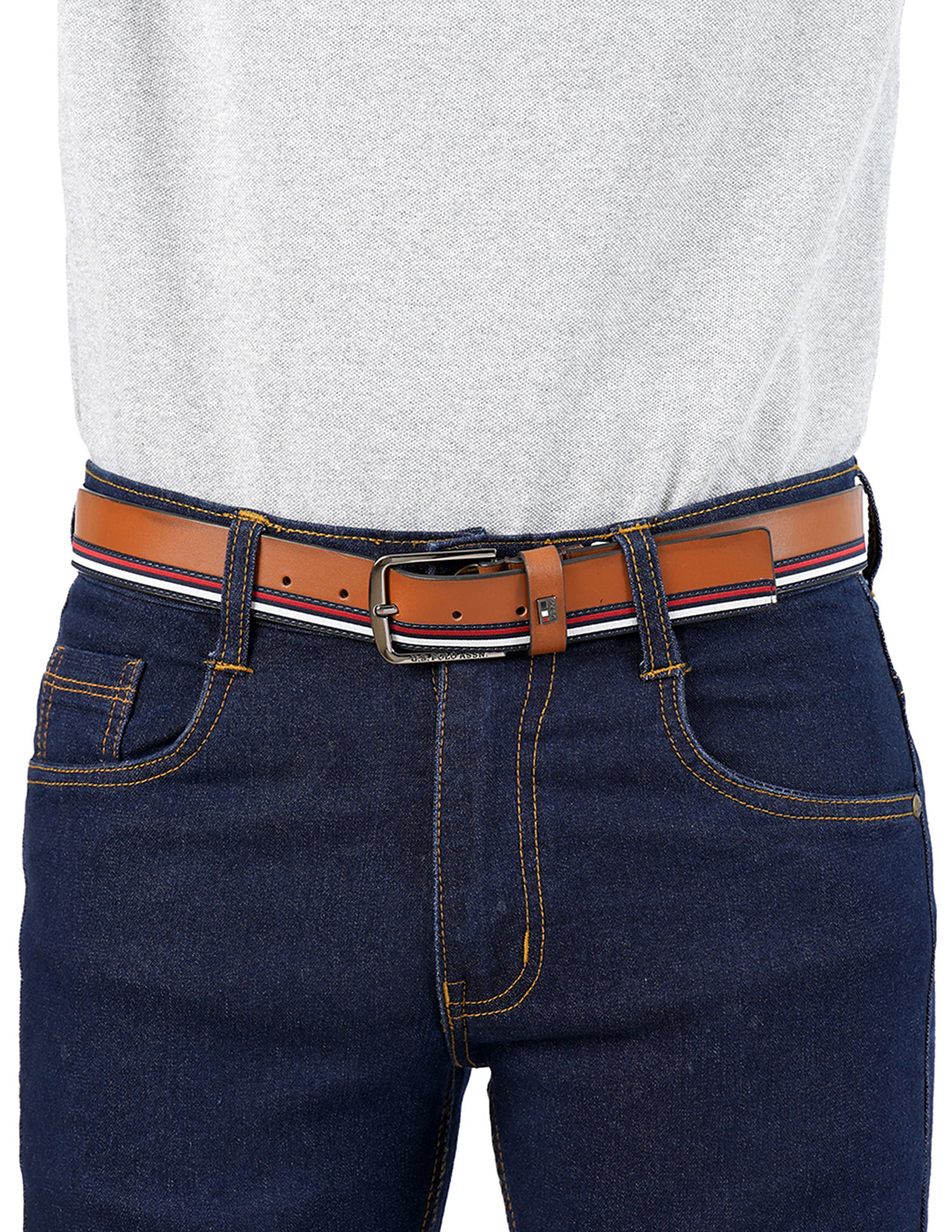 U.S. Polo Assn. Brand Tape Leather Enna Belt