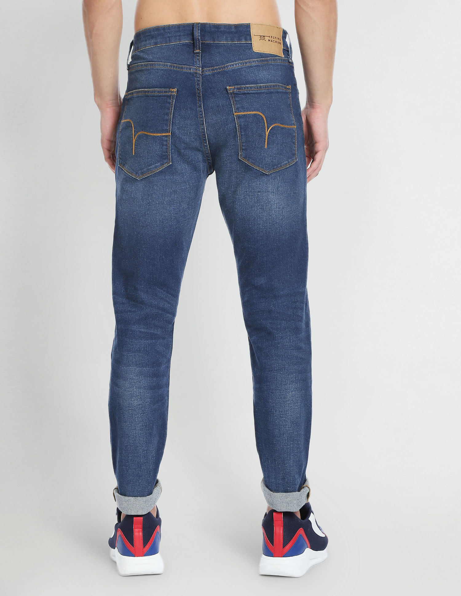 Flying Machine Slash Slim Tapered Mid Rise Jeans