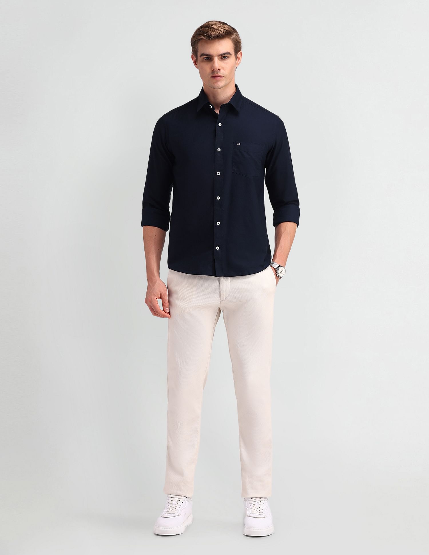 Arrow Sport Solid Cotton Shirt