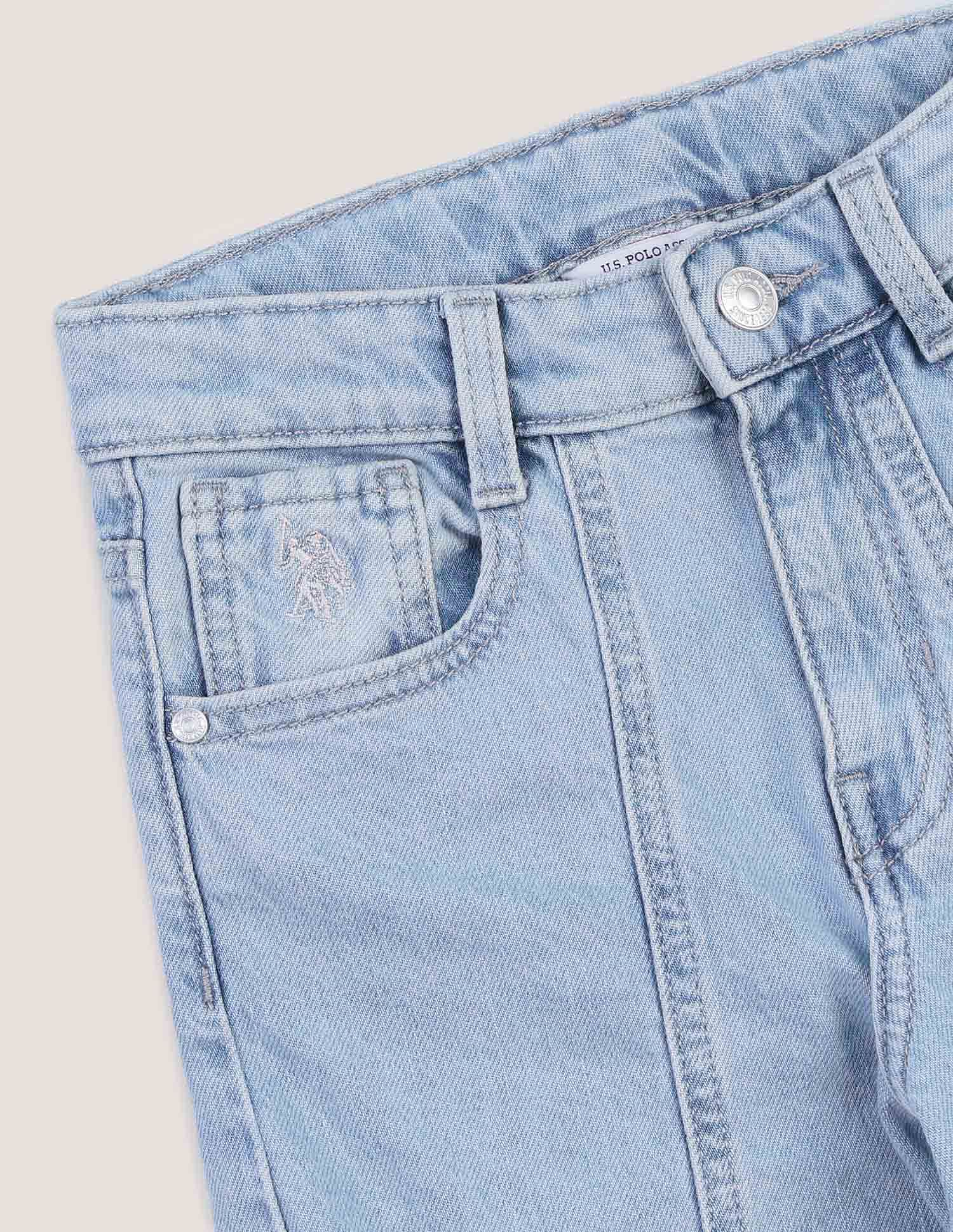 U.S. Polo Assn. Kids Girls Wide Leg Fit Cargo Jeans