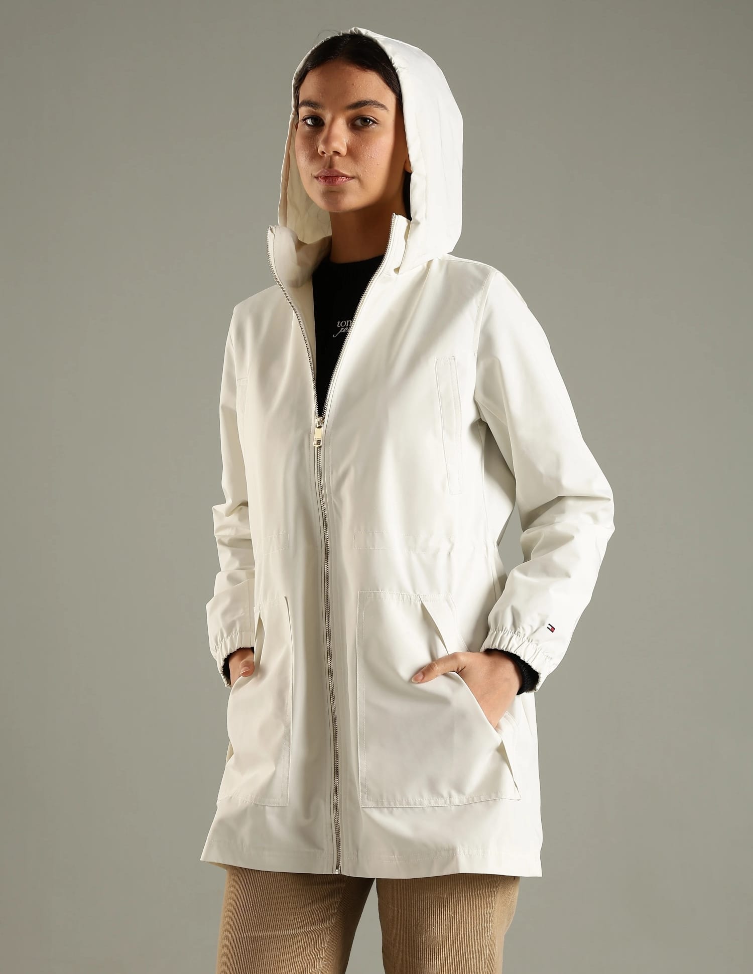 Buy Tommy Hilfiger Regular Fit Polyester Hooded Neck Parka Jacket 