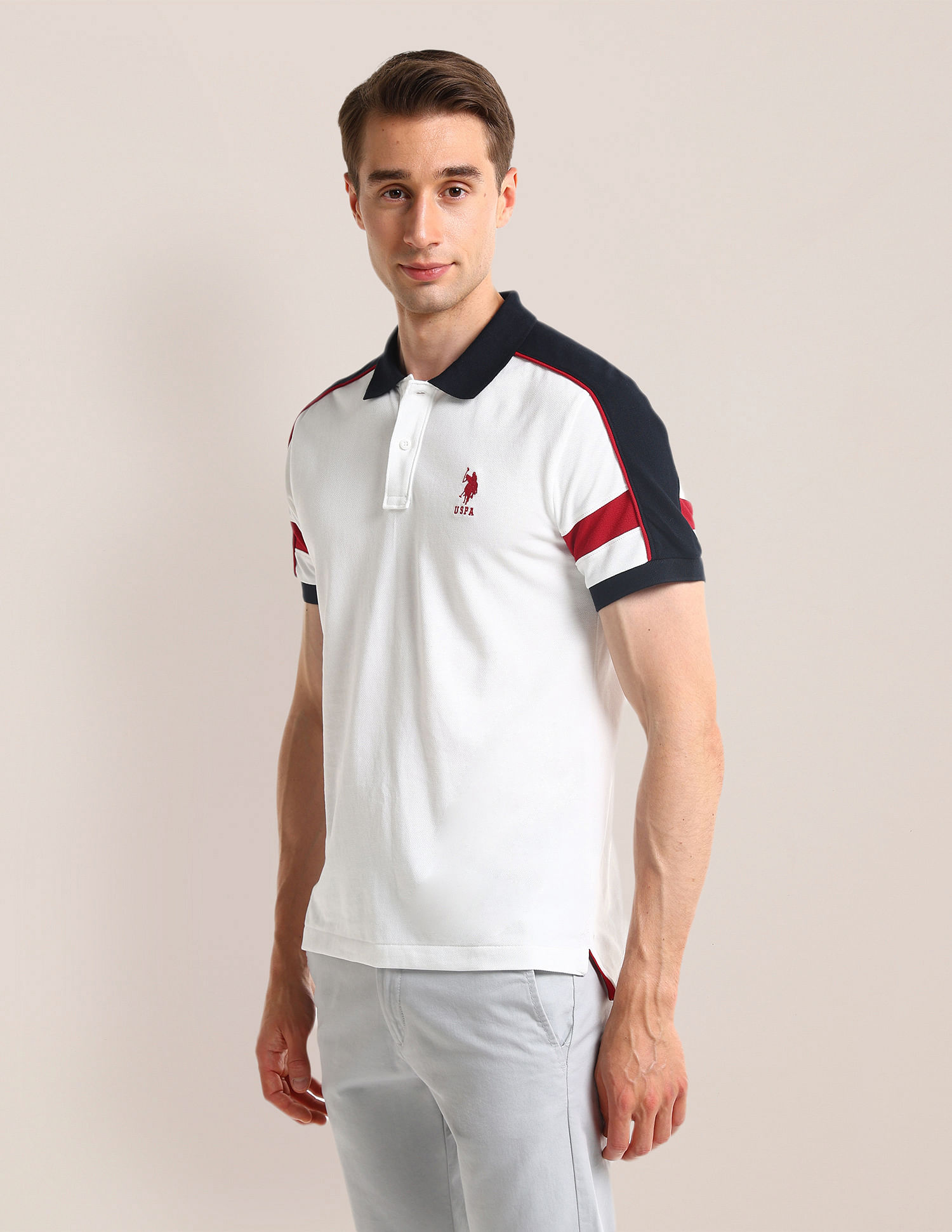 U.S. Polo Assn. Colour Blocked Slim Fit Polo Shirt