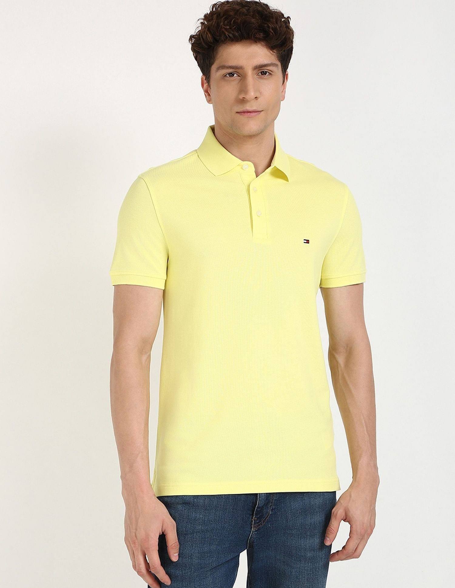 Tommy Hilfiger Solid Slim-Fit Cotton Polo Shirt