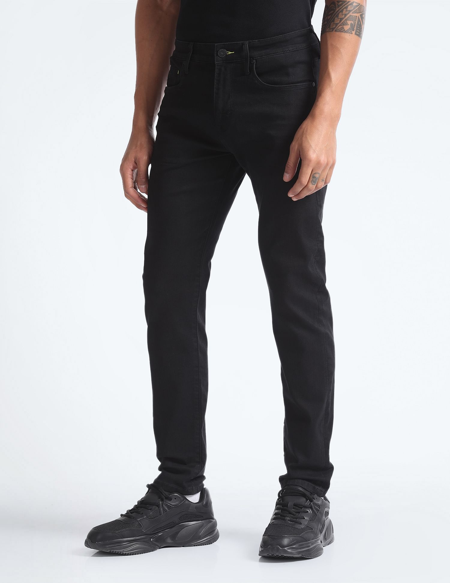 Flying Machine Slash Slim Tapered Rinsed Jeans