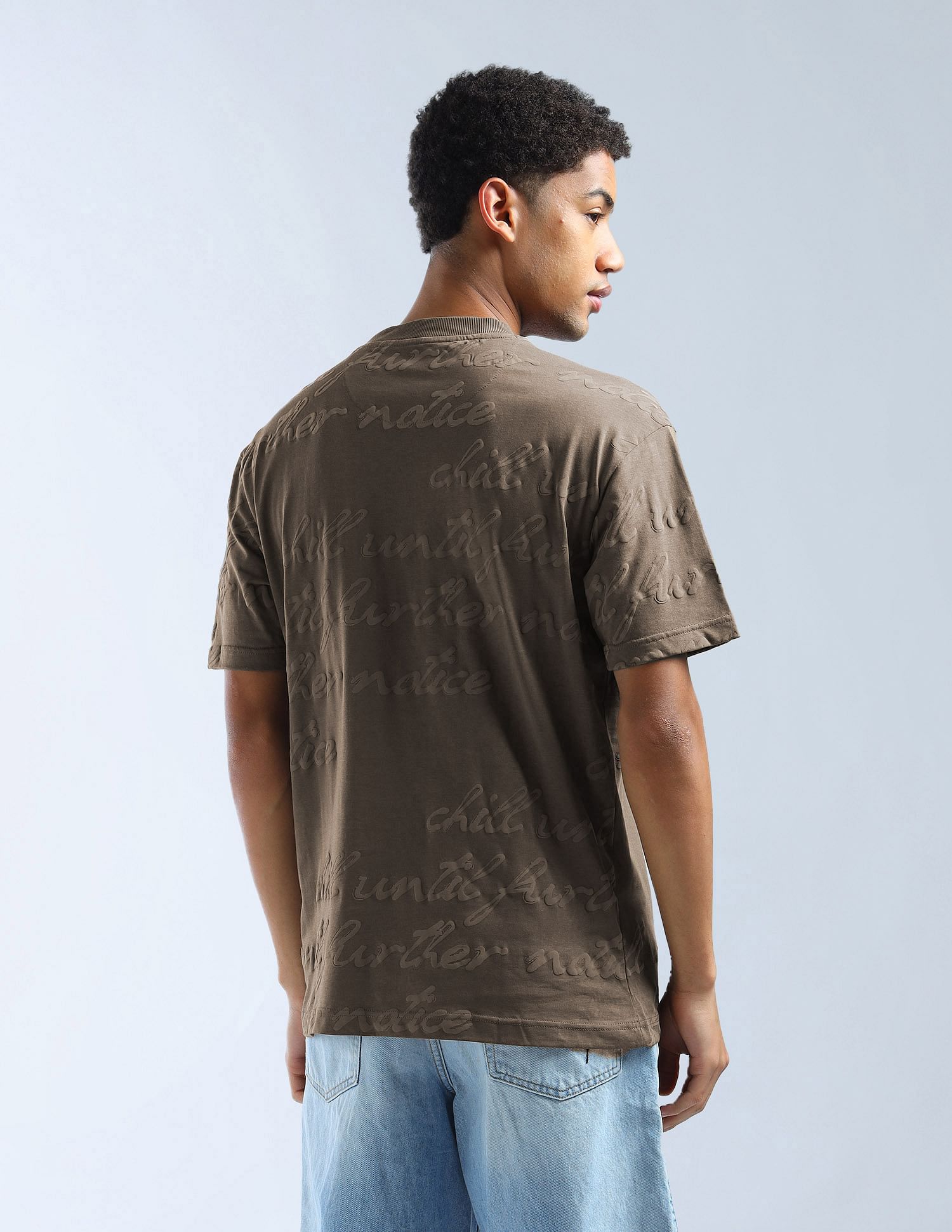 Flying Machine Typographic Printed Color Of Home T-Shirt