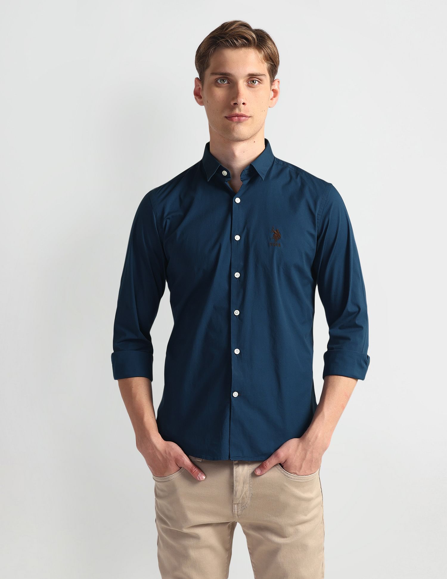 U.S. Polo Assn. Denim Co. Spread Collar Twill Shirt