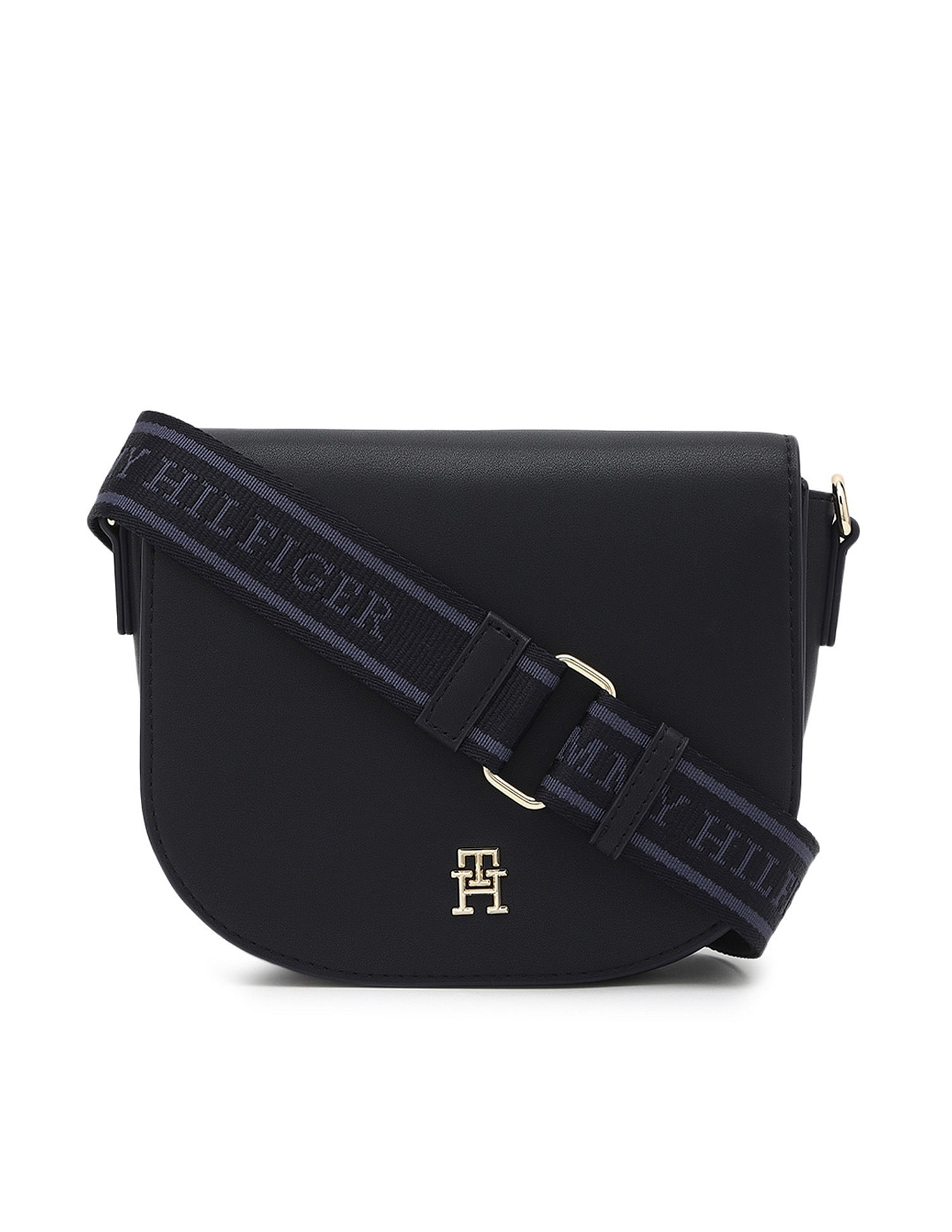 Tommy Hilfiger Textured Black PU Totes