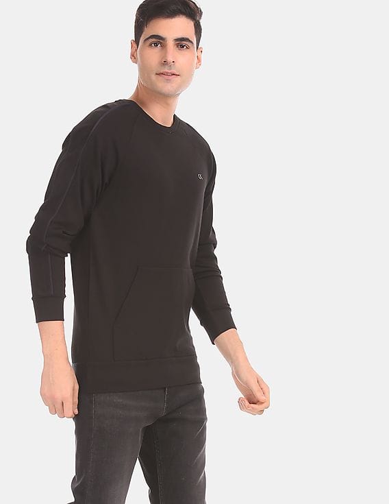Buy Calvin Klein Men Black Crew Neck Active Pullover