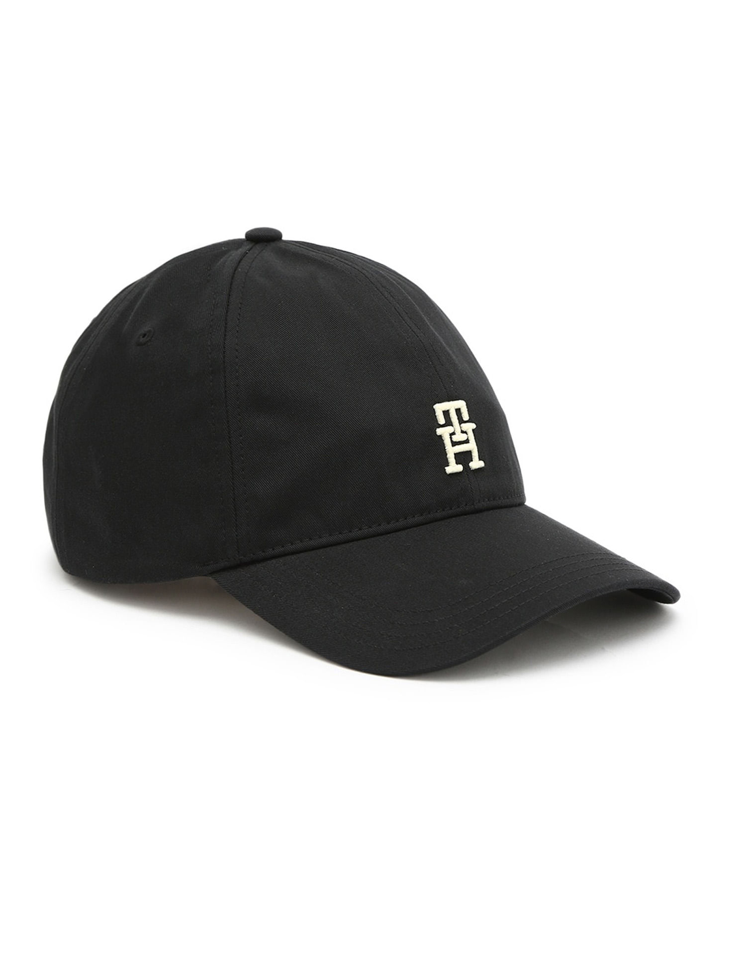 Buy Tommy Hilfiger Solid Black Cotton Baseball Cap