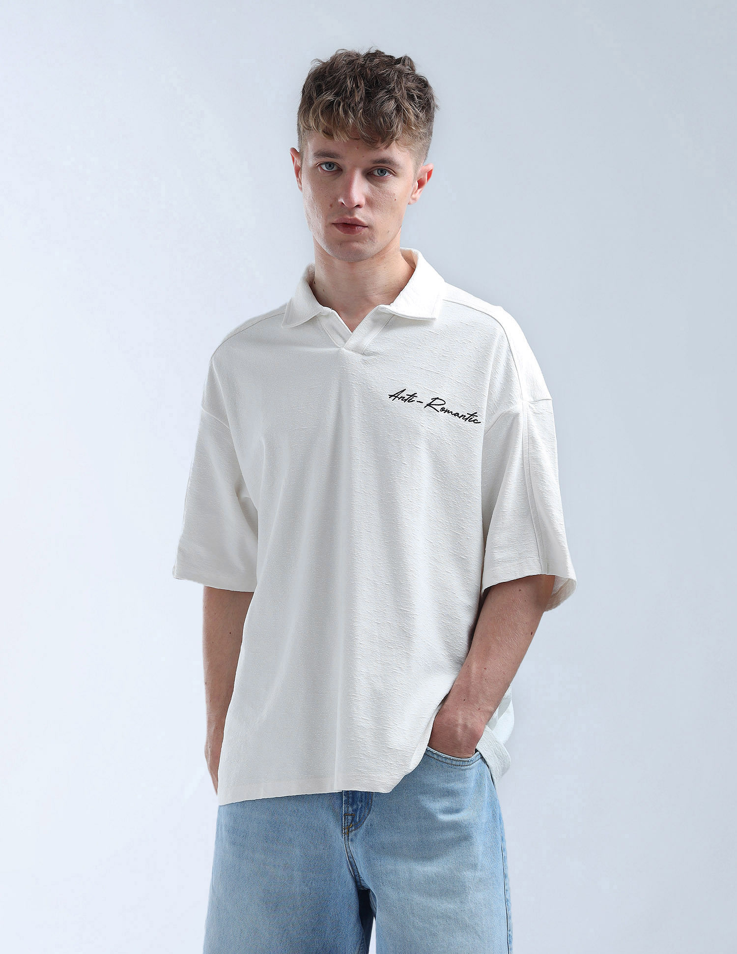 Flying Machine Typographic Printed Color Of Home Polo Shirt