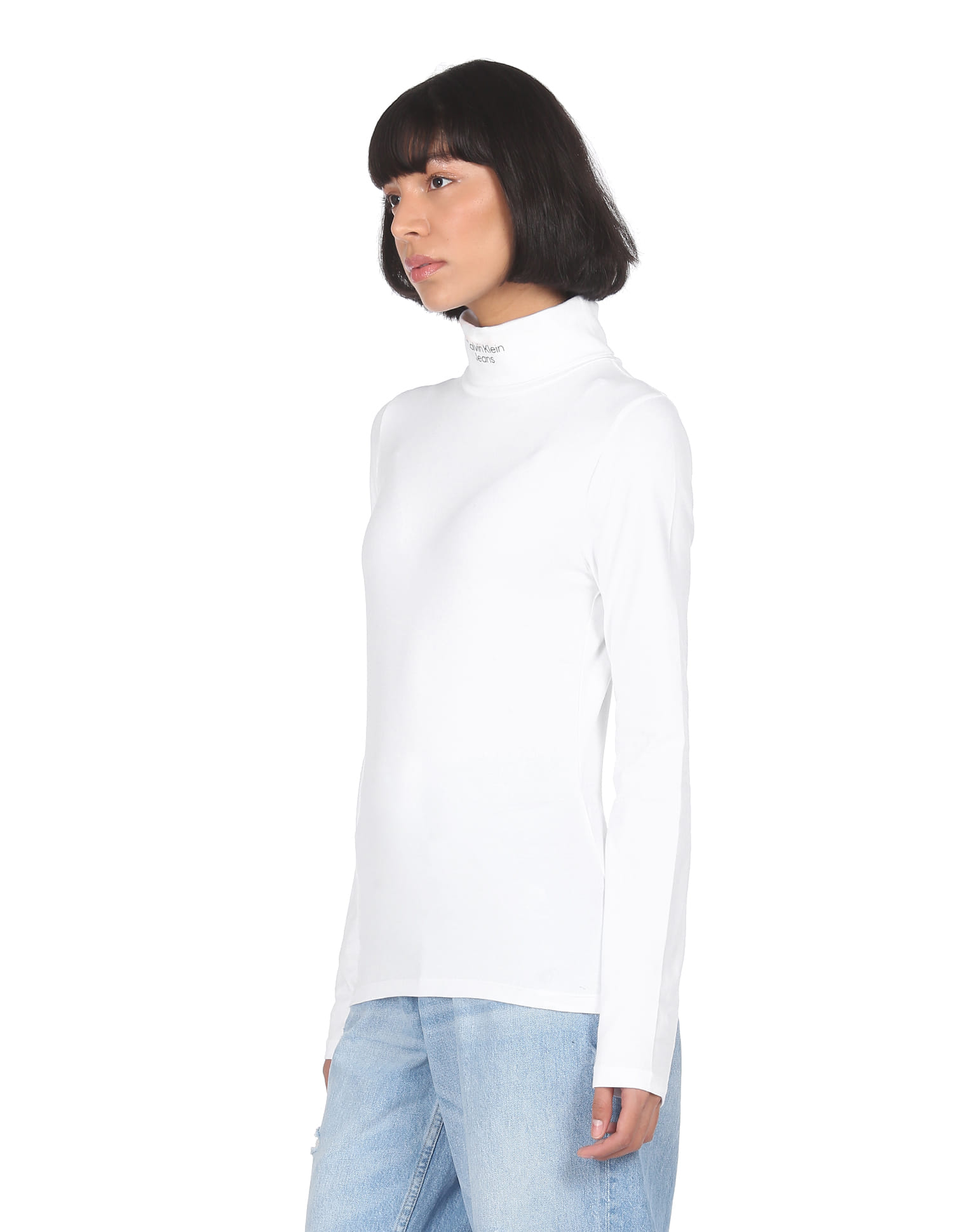 Turtle Neck T Shirt With Logo Buy ALAYA F X URB_N Women Ribbed
