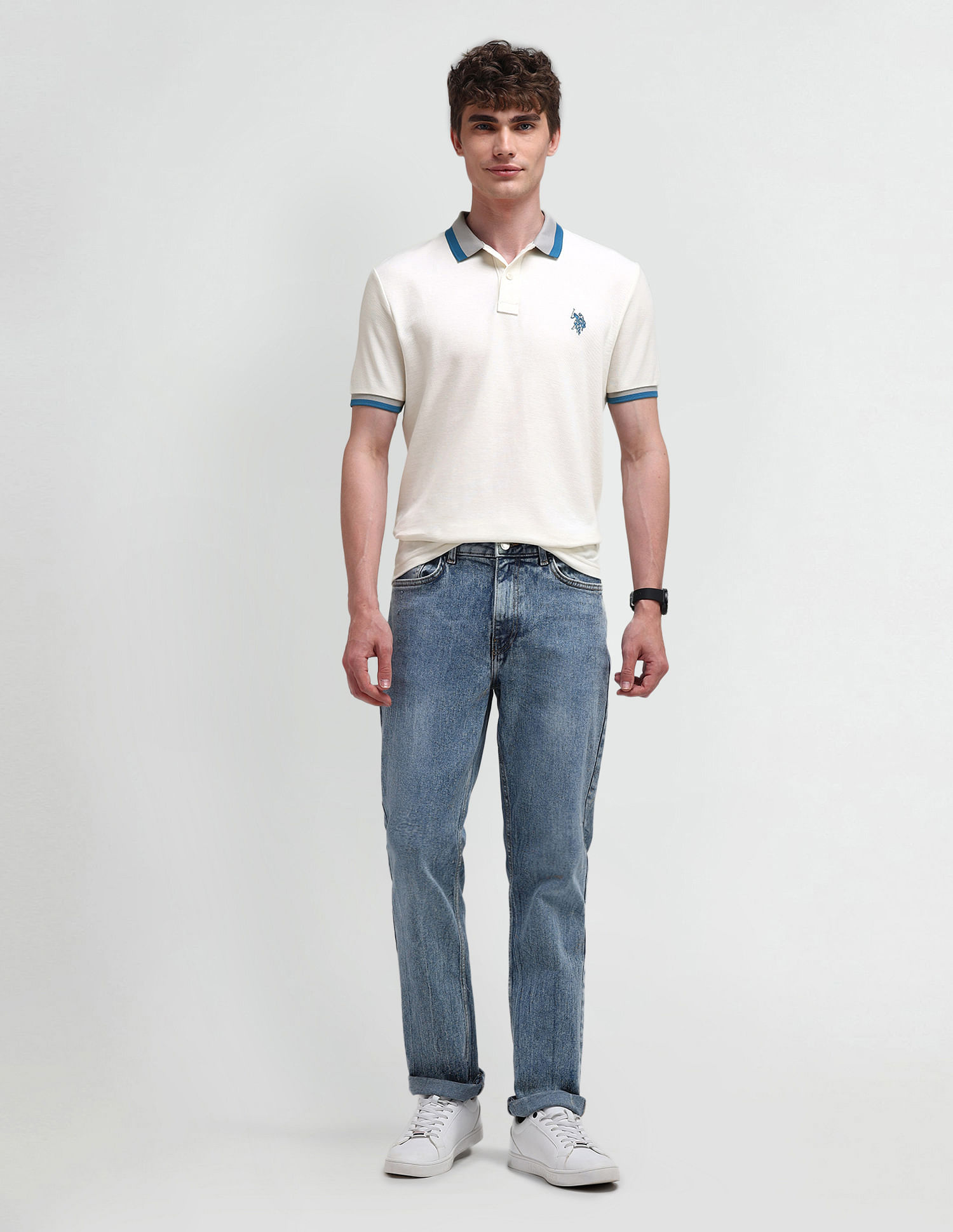 U.S. Polo Assn. Denim Co. Muscle Fit Solid Polo Shirt