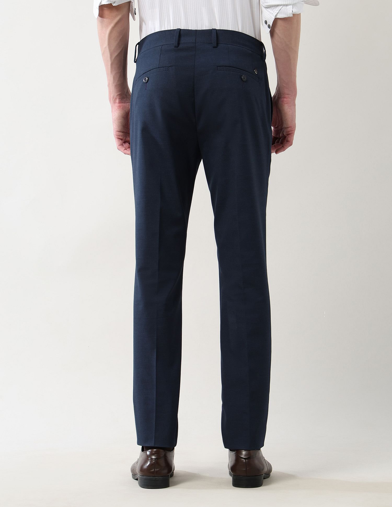 Arrow Newyork Mid Rise Slim Fit Autoflex Trousers