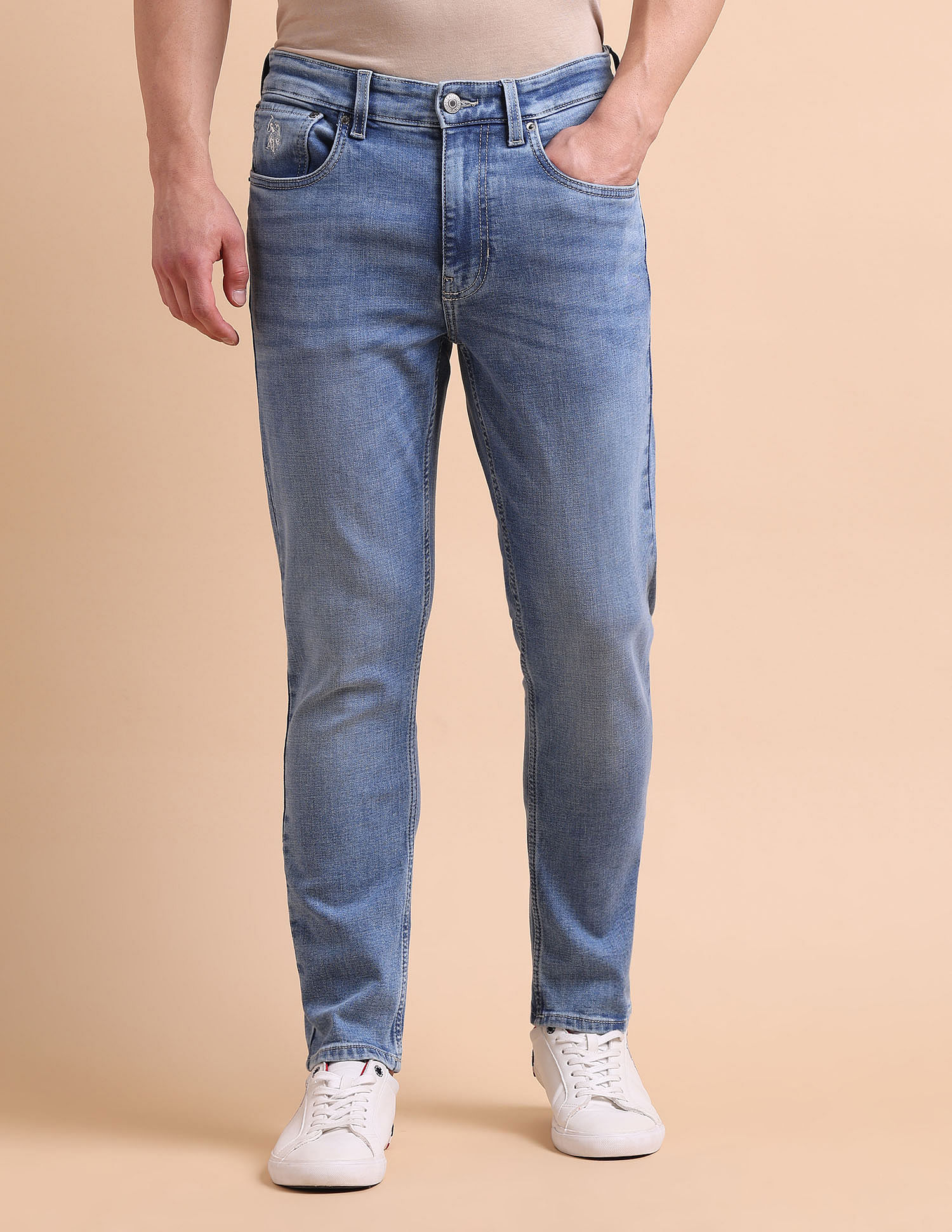 U.S. Polo Assn. Denim Co. Cole Comfort Cropped Fit Blue Jeans
