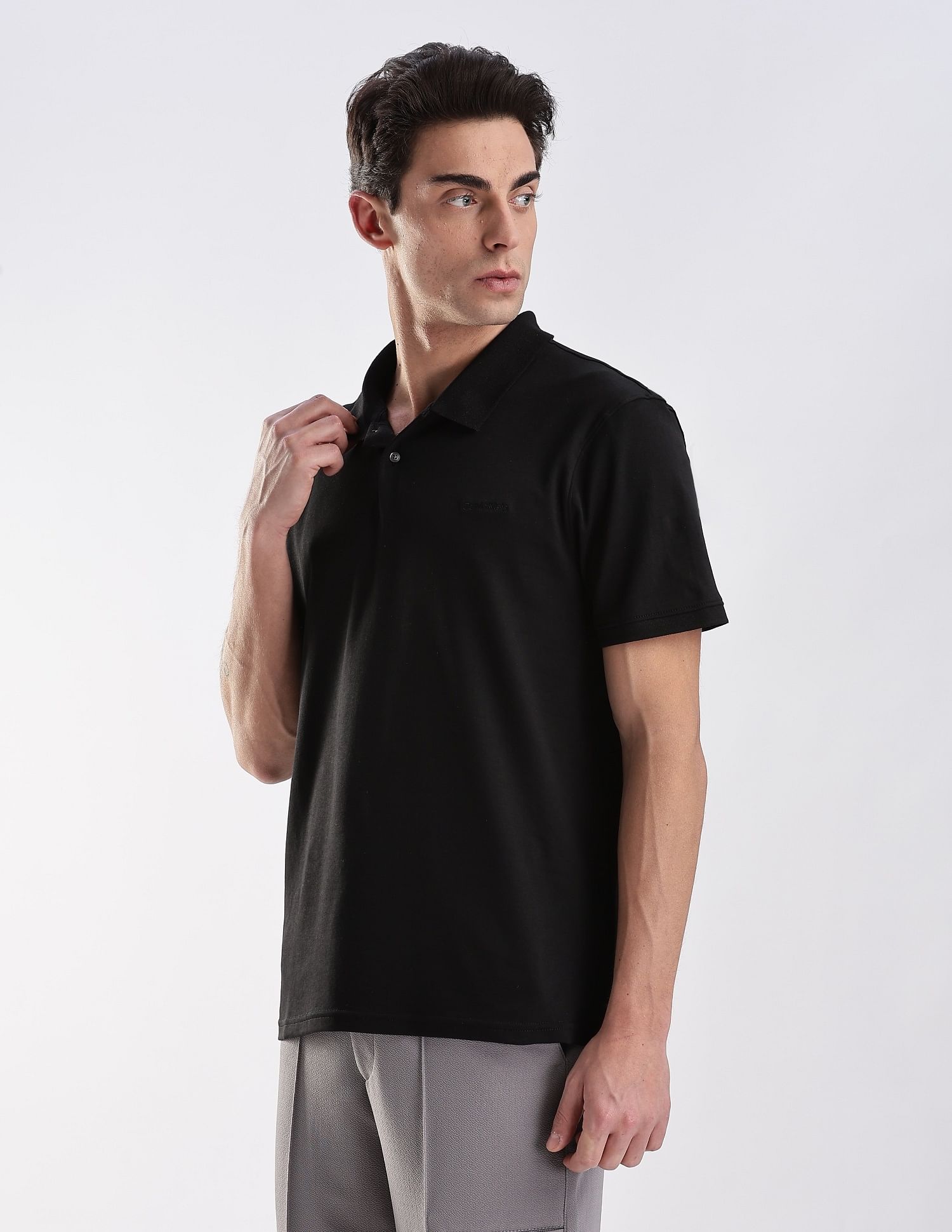 Calvin Klein Jeans Regular-Fit Solid Cotton Polo Shirt