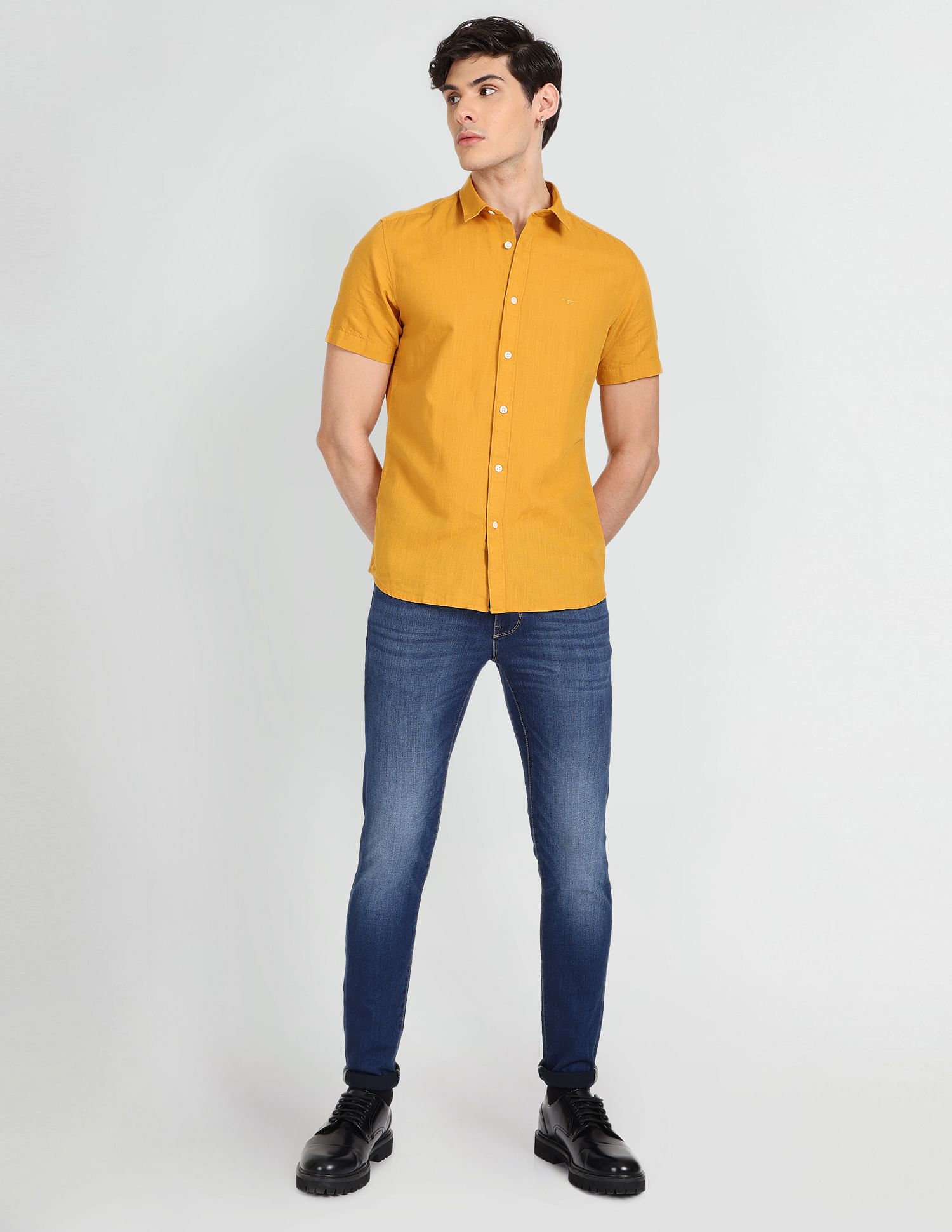 Flying Machine Short Sleeve Slim Fit Shirt