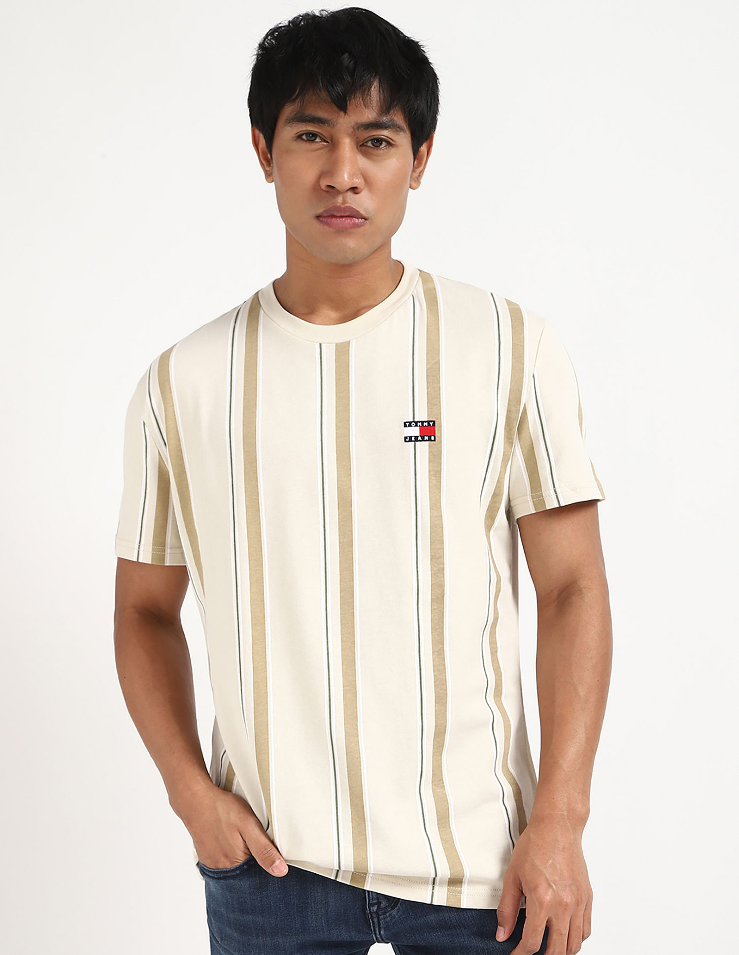 Tommy Hilfiger Striped Regular-Fit Cotton T-Shirt