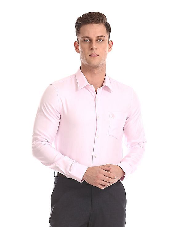 USPA Tailored French Placket Patterned Shirt