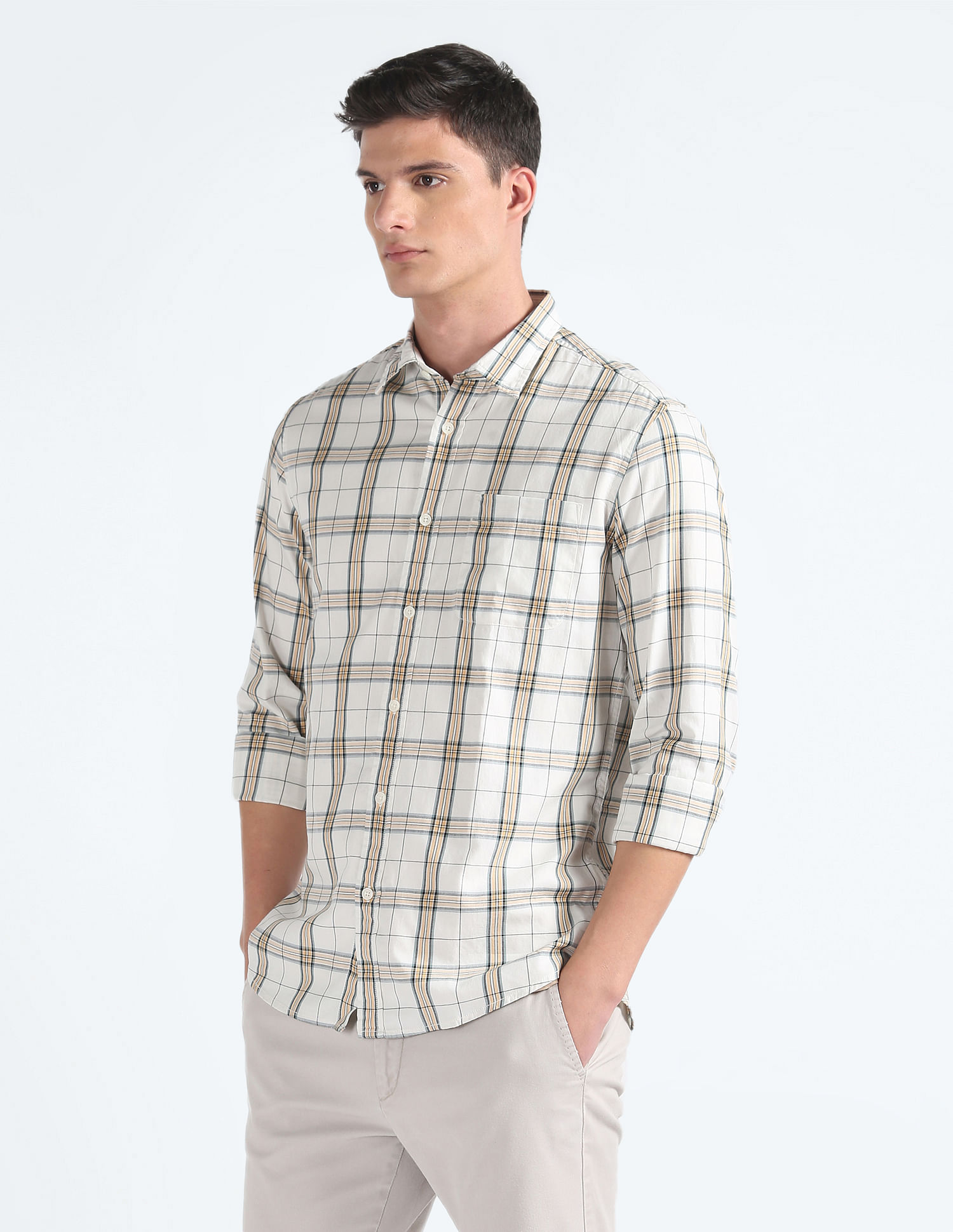Flying Machine Tartan Check Twill Shirt