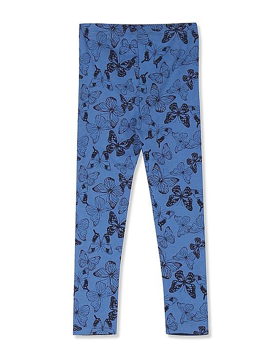 Buy Butterfly Print Leggings with Elasticated Waist Online at Best