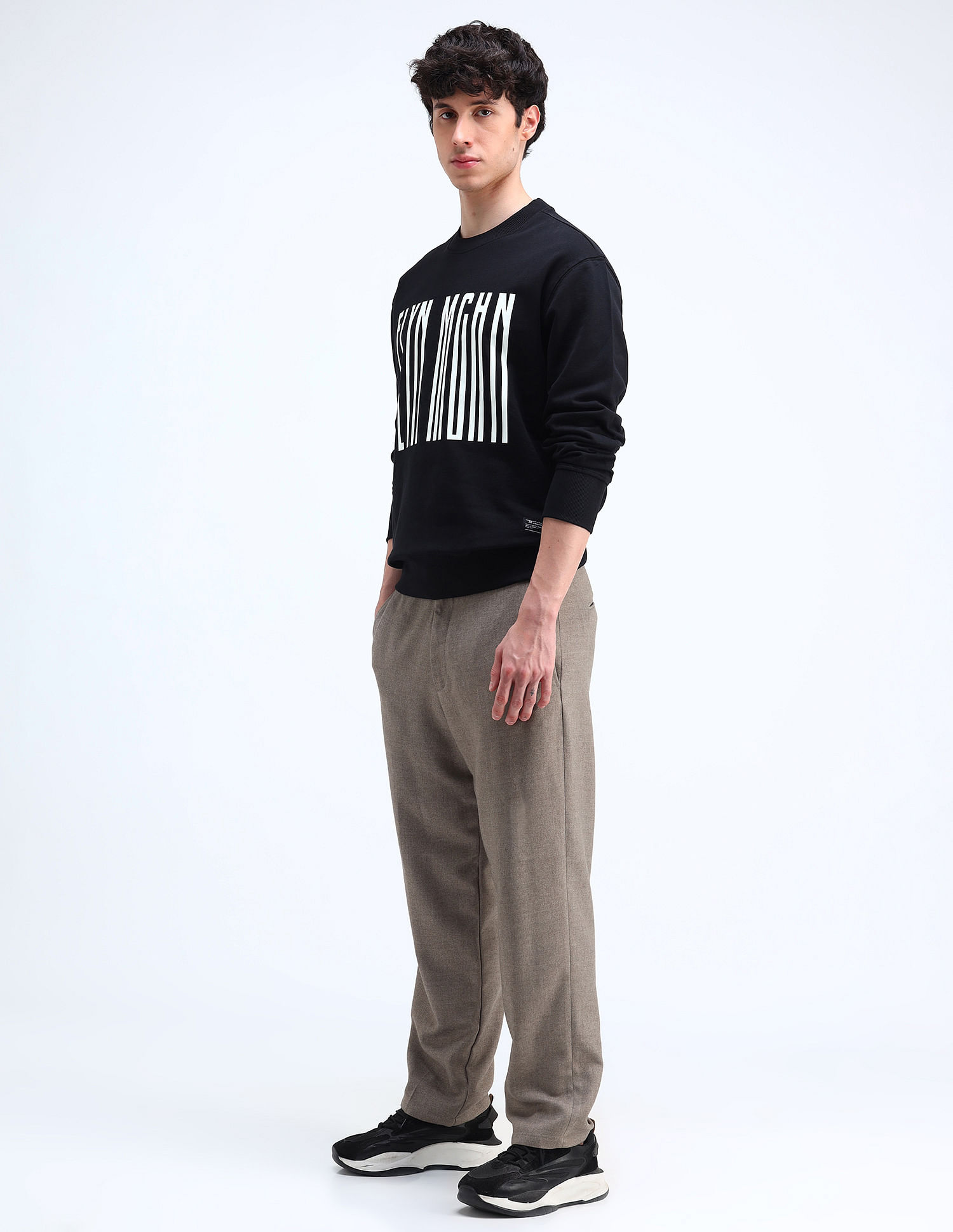 Flying Machine Relaxed Fit Printed Sweatshirt