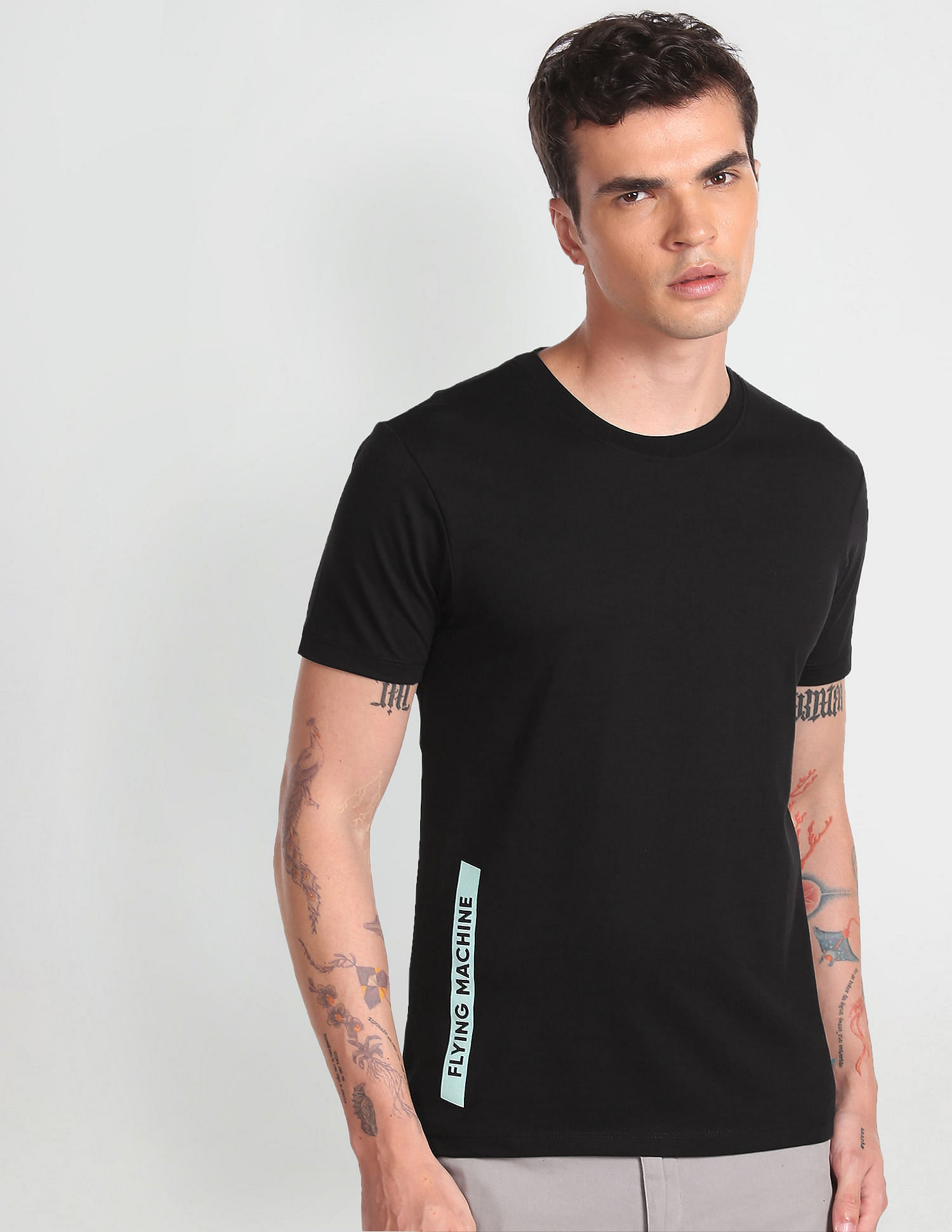 Flying Machine Slim Fit Typographic Print T-Shirt
