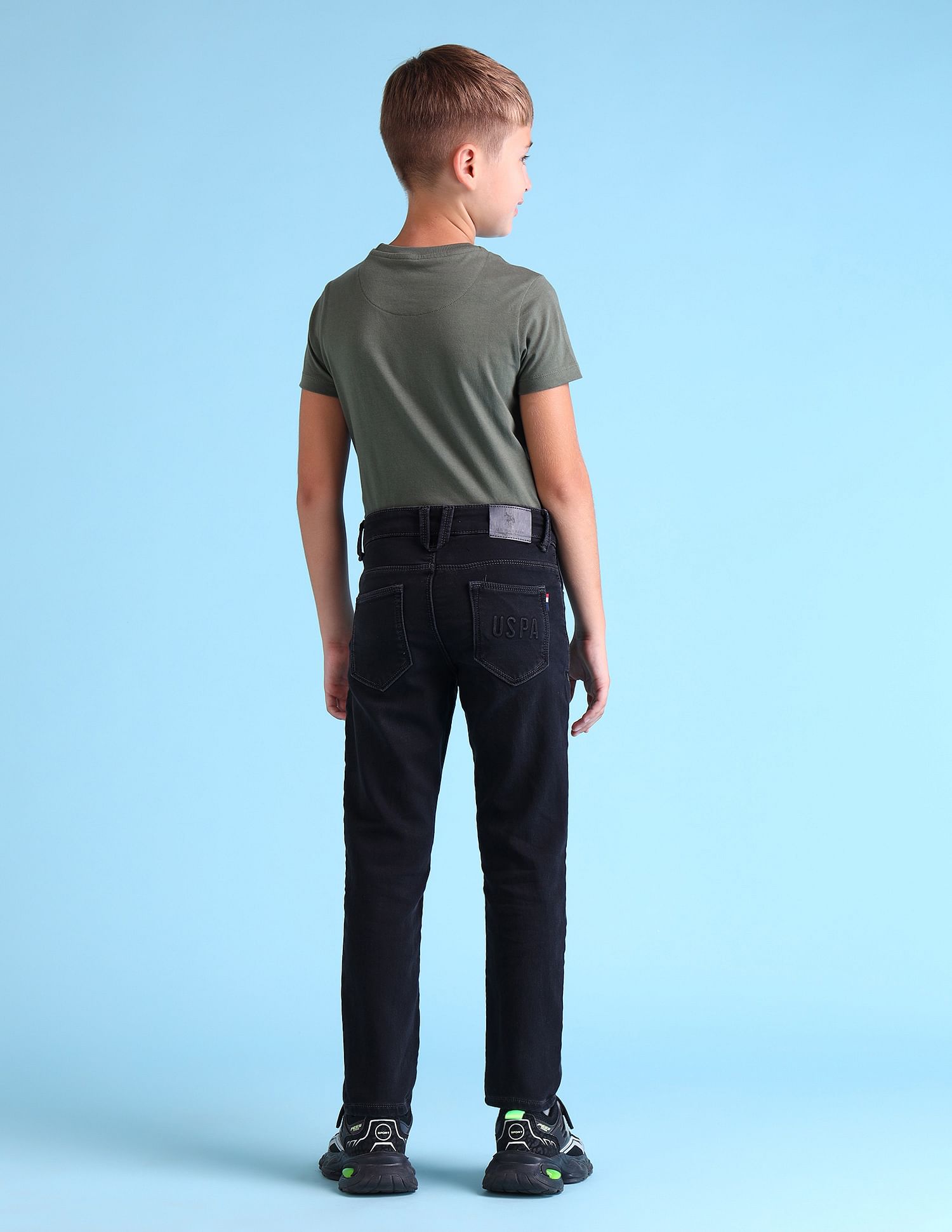 U.S. Polo Assn. Kids Boys Slim Fit Black Jeans