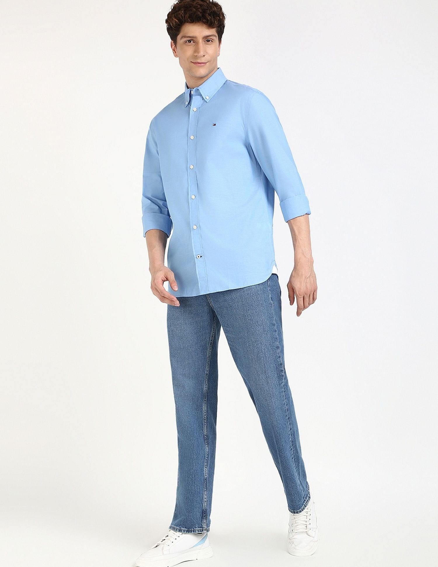Tommy Hilfiger Solid Regular-Fit Cotton Shirt