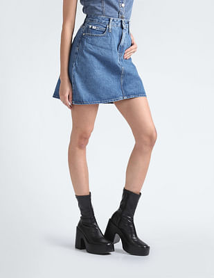 Tommy Jeans FLARE MINI SKIRT - A-line skirt - black 