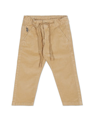 U S Polo Assn Kids Mid Rise Solid Corduroy Trousers