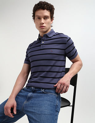 Tommy Hilfiger Horizontal Stripe Cotton Polo Shirt