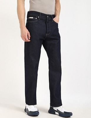 Calvin Klein Jeans Mens Blue Straight Fit Jeans