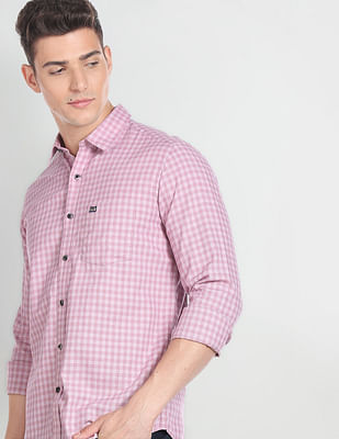 Arrow Sports Gingham Check Dobby Casual Shirt