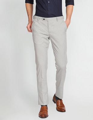 Arrow Tailored Regular Fit Heathered Formal Trousers