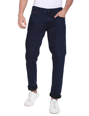 Tommy Hilfiger Men Dark Blue Ryan Straight Fit Rinsed Jeans