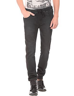 Flying Machine Ribbed Panel Washed Jogger Jeans Flying Machine Ribbed Panel Washed Jogger Jeans