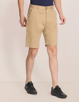 U S Polo Assn Mid Rise Solid Slim Fit Shorts