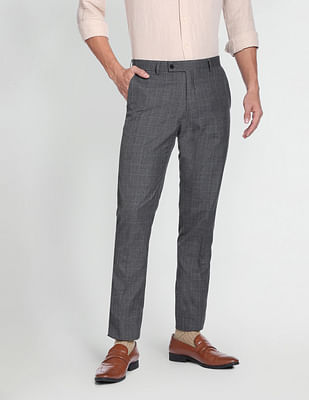 Arrow Glen Check Dobby Formal Trousers