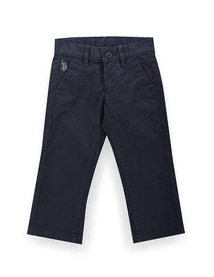 U S Polo Assn Kids Boys Cotton Stretch Twill Trousers