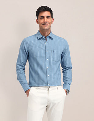 U S Polo Assn Vertical Striped Tailored Fit Shirt